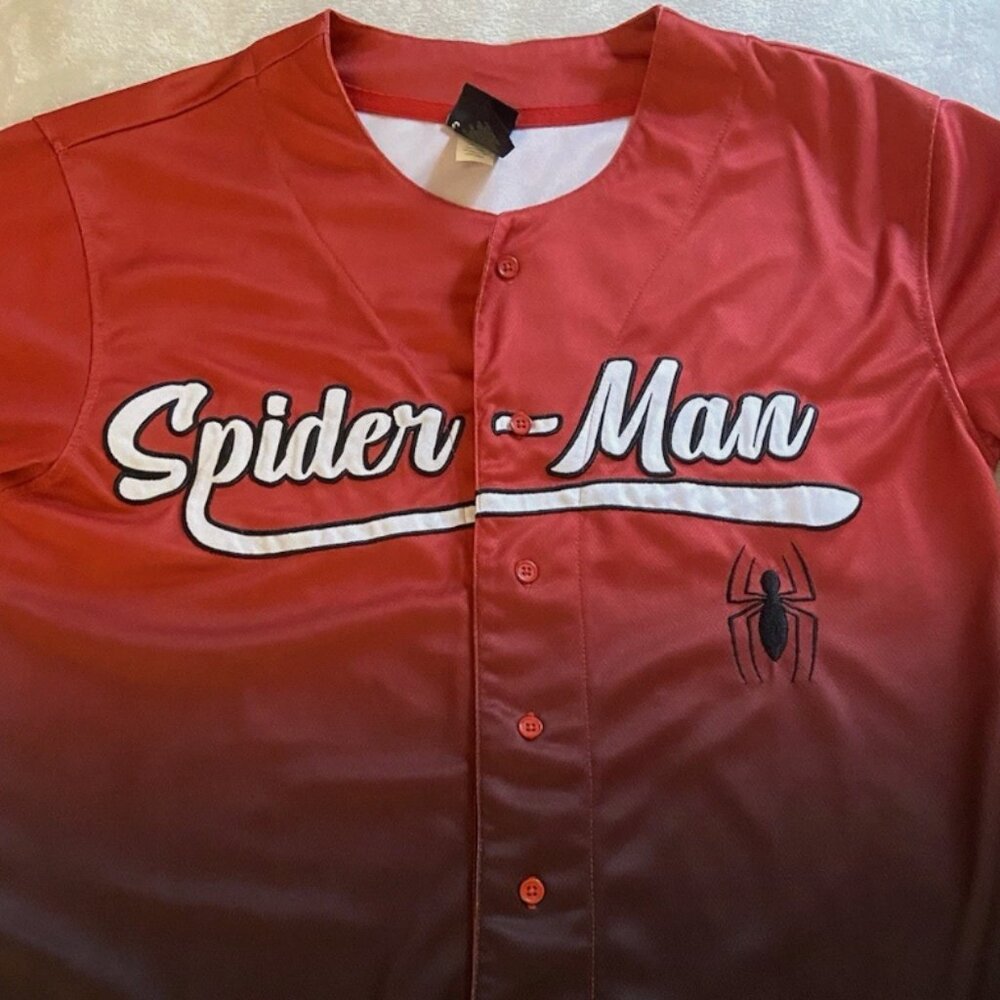 BoxLunch Exclusive Marvel Spider-Man Baseball Jersey Men’s Size XS